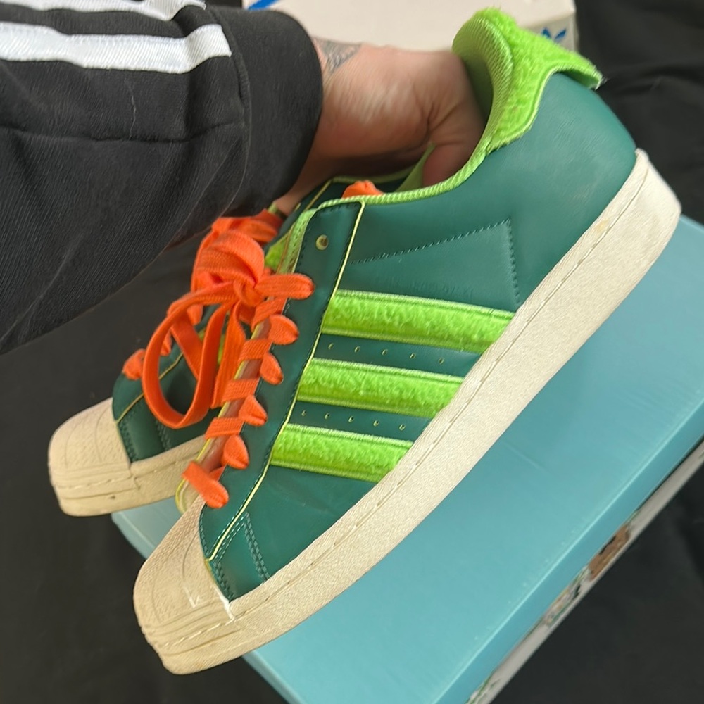 Adidas Neon Green and Orange Sneakers South Park superstar